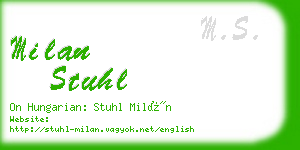 milan stuhl business card